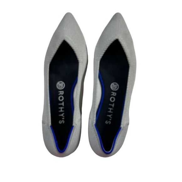 Rothy’s Women’s Knit Solid Light Grey Pointed Toe Flats Shoes Size 8.5 - Picture 6 of 9